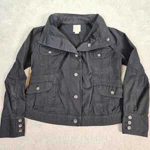 Eddie Bauer Women's Black Cotton Utility Field Jacket Outdoor-Inspired Size M